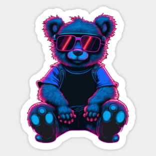 Neon Teddy Bear Sticker